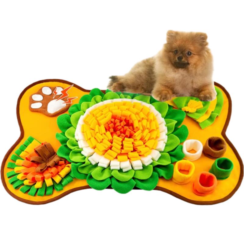 Bone Shape  Slow Feeder Dog Treat Mat for Training and Stress Relief