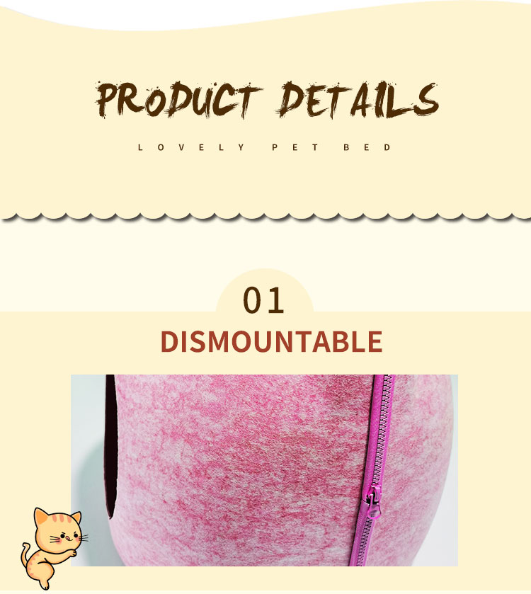 donut shaped felt cave cat bed